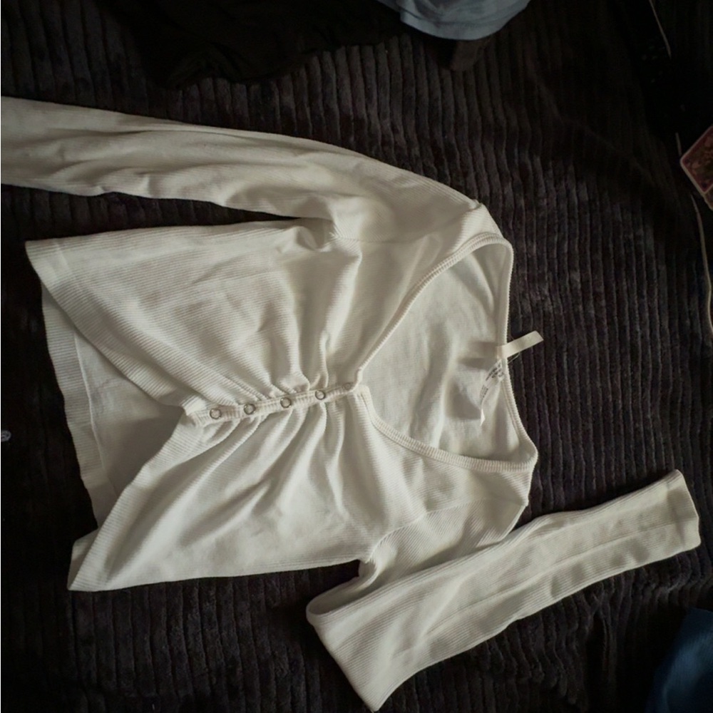 Chocolate White Ribbed Top